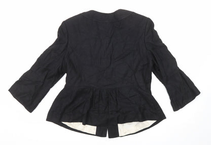 Principles Womens Black Jacket Size 14 Button