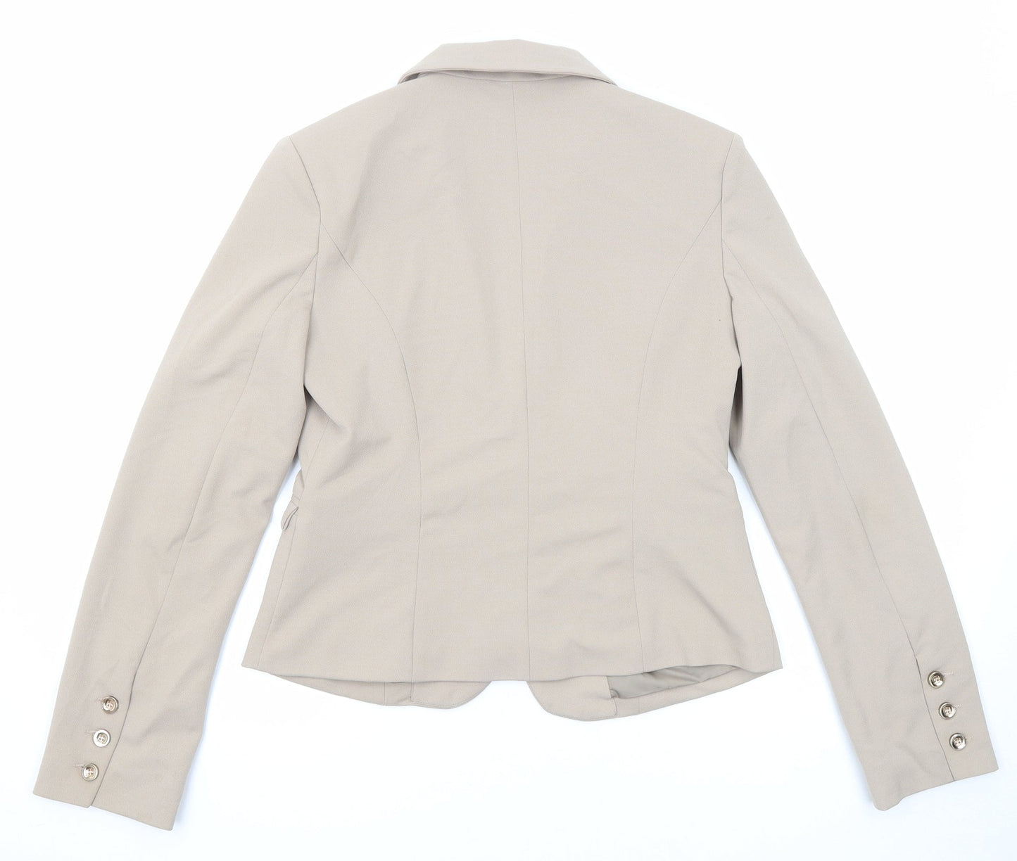 Queen Daaka Womens Beige Polyester Jacket Blazer Size L