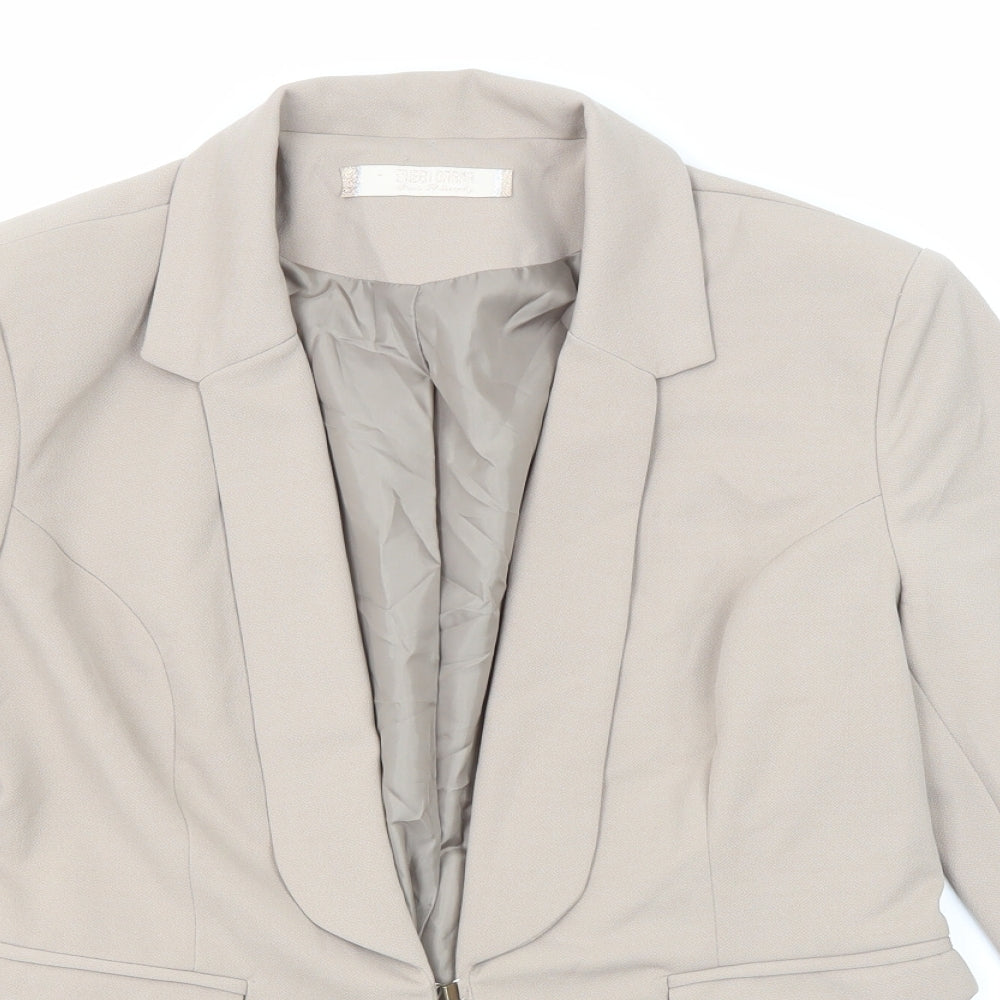 Queen Daaka Womens Beige Polyester Jacket Blazer Size L