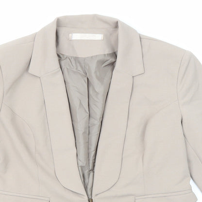 Queen Daaka Womens Beige Polyester Jacket Blazer Size L