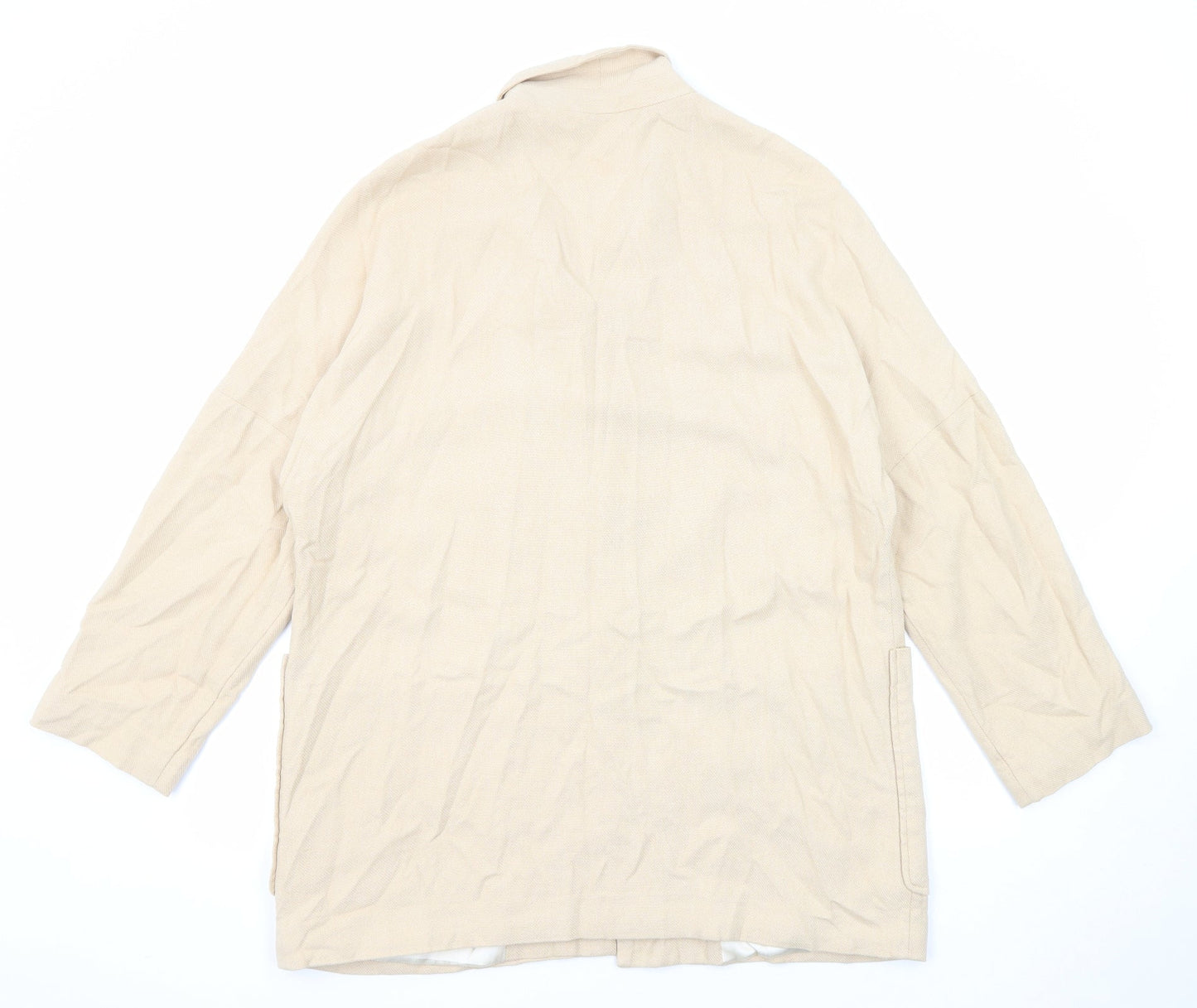 H&M Womens Beige Jacket Blazer Size M Button