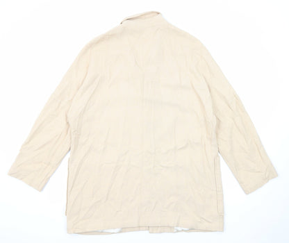 H&M Womens Beige Jacket Blazer Size M Button