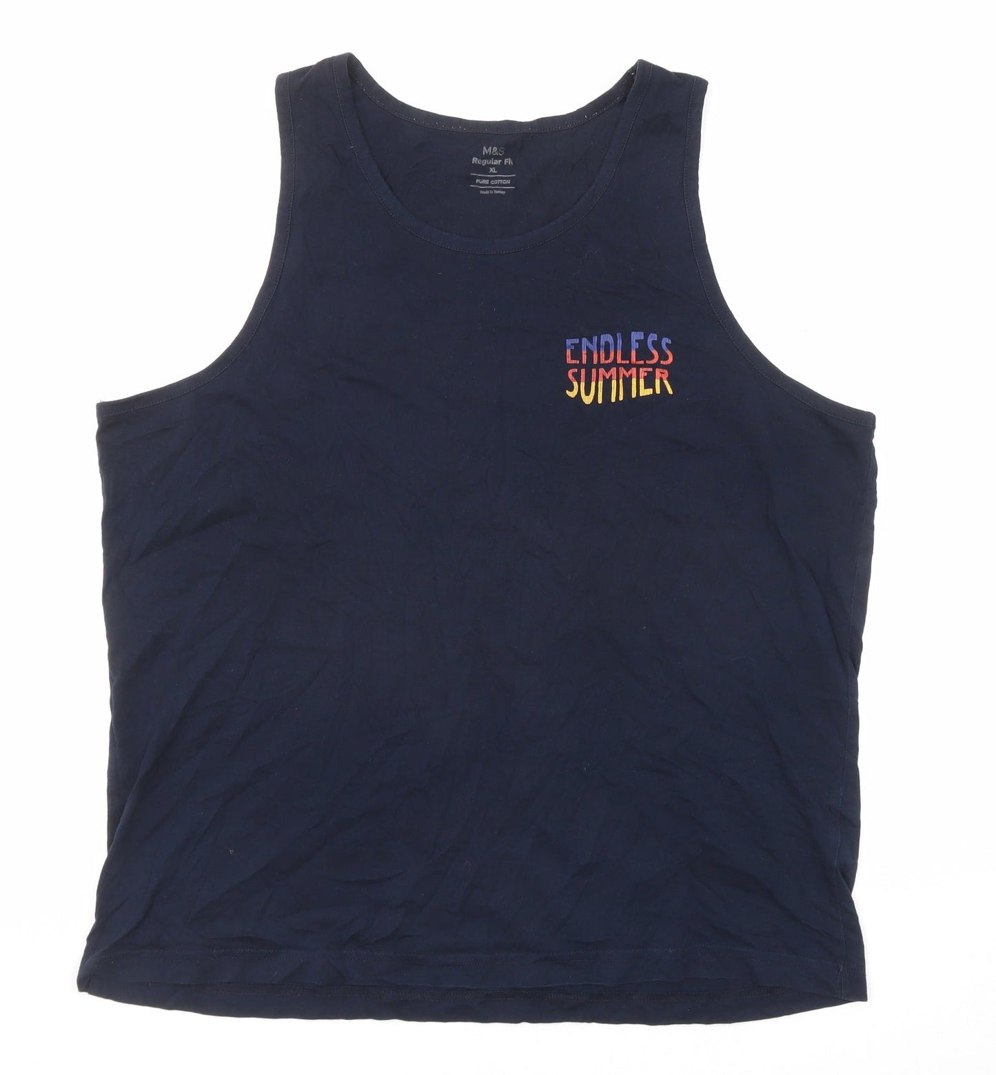 Womens UK Size XL Marks and Spencer Blue Basic Tank