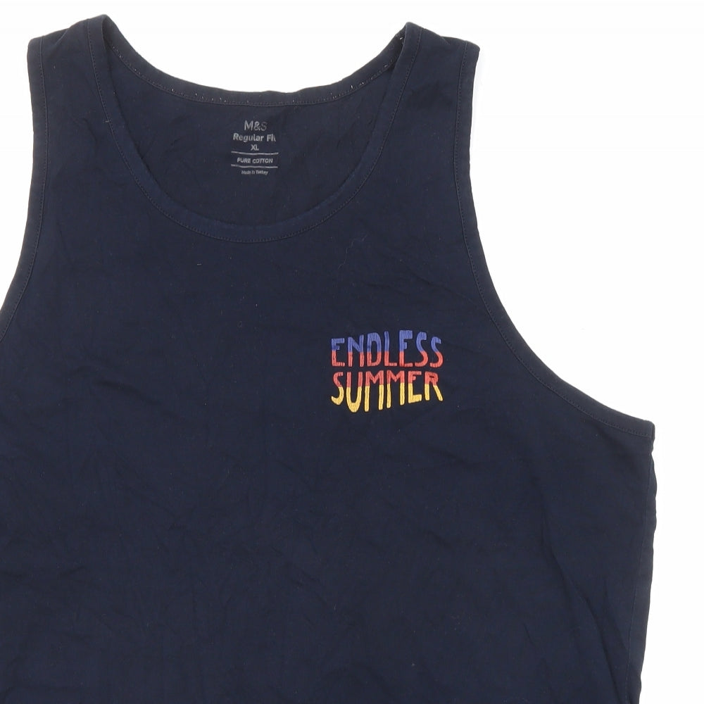 Womens UK Size XL Marks and Spencer Blue Basic Tank