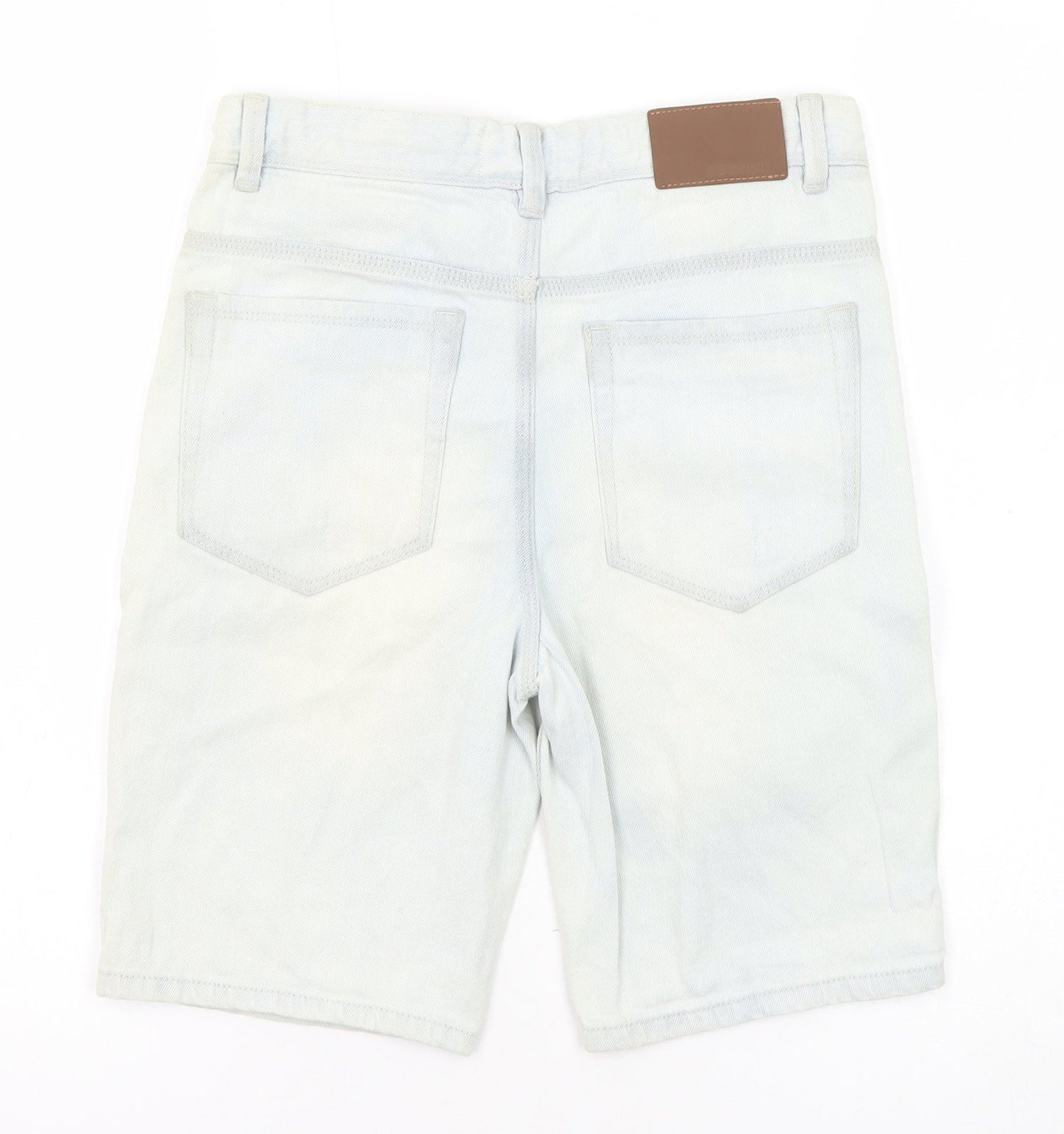 Deluxe Premium Denim Boys Blue Cotton Chino Shorts Size 11 Years Regular Zip
