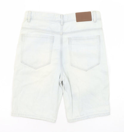 Deluxe Premium Denim Boys Blue Cotton Chino Shorts Size 11 Years Regular Zip