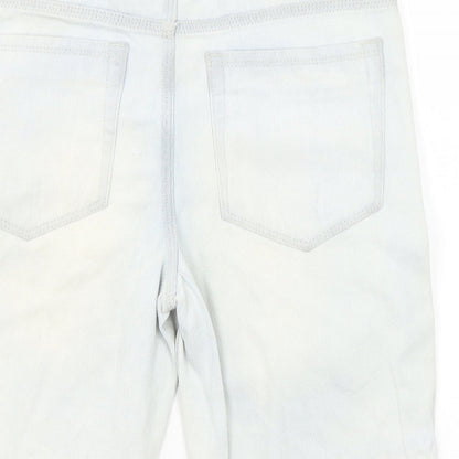 Deluxe Premium Denim Boys Blue Cotton Chino Shorts Size 11 Years Regular Zip