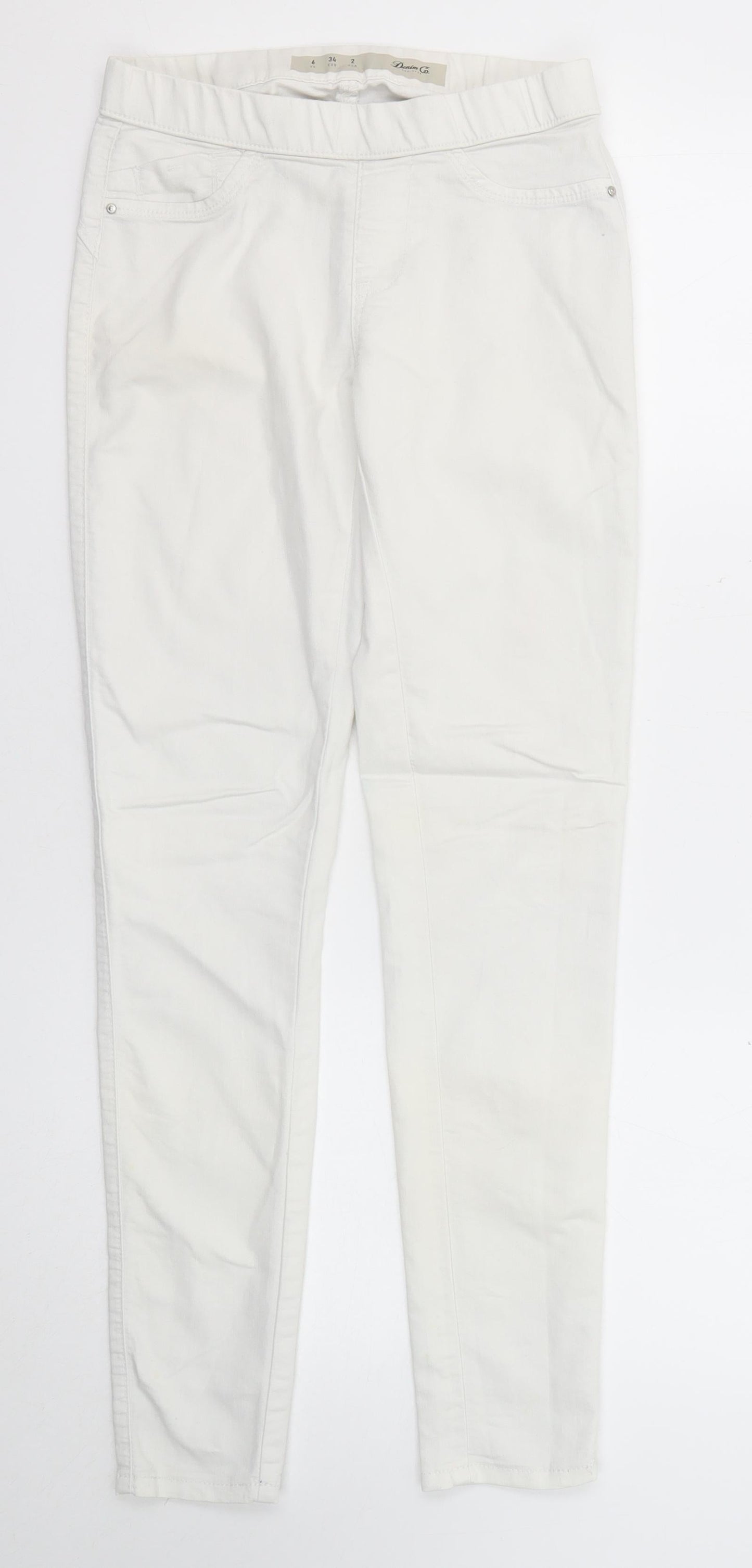 Denim & Co. Womens White Cotton Jegging Jeans Size 6 Regular