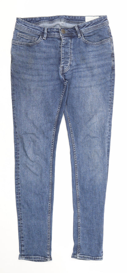 Denim & Co. Mens Blue Cotton Skinny Jeans Size 32 in L32 in Regular Zip