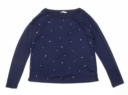 Womens UK Size M Springfield Blue Pullover Jumper
