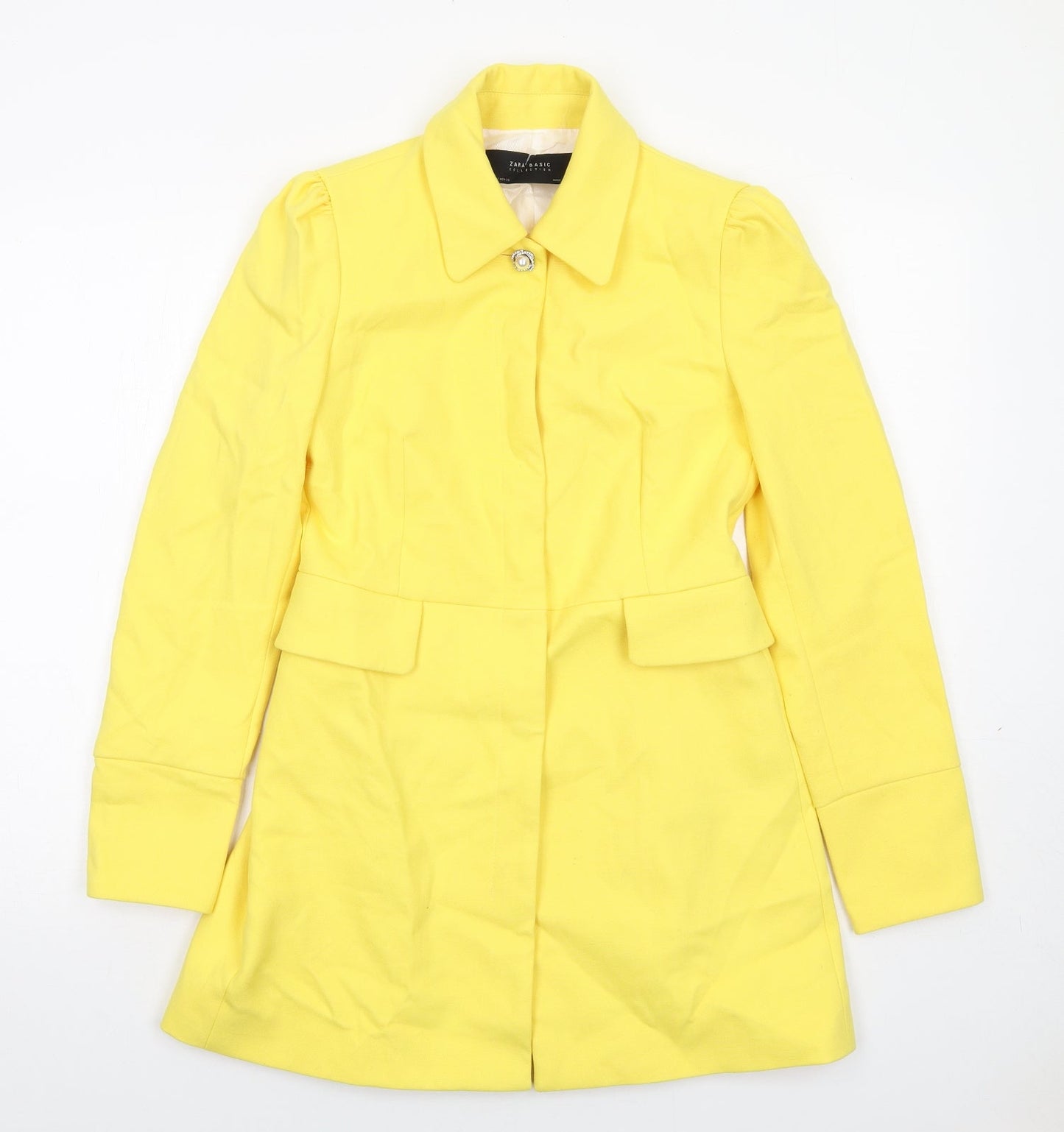 Womens UK Size S Zara Yellow Overcoat
