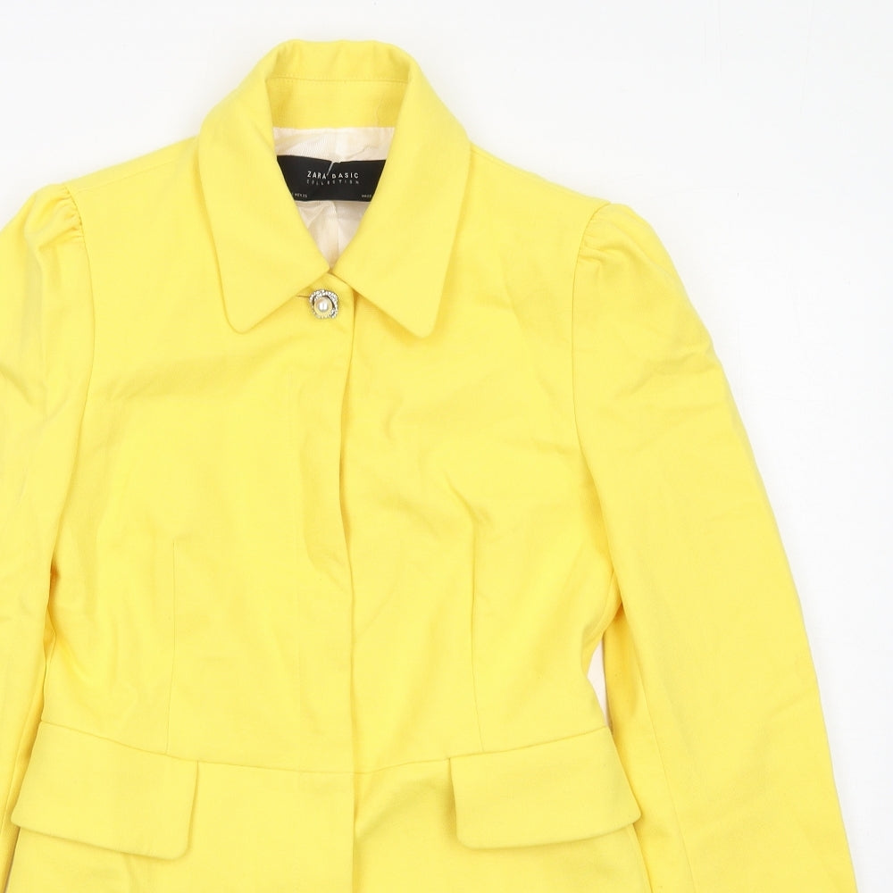 Womens UK Size S Zara Yellow Overcoat