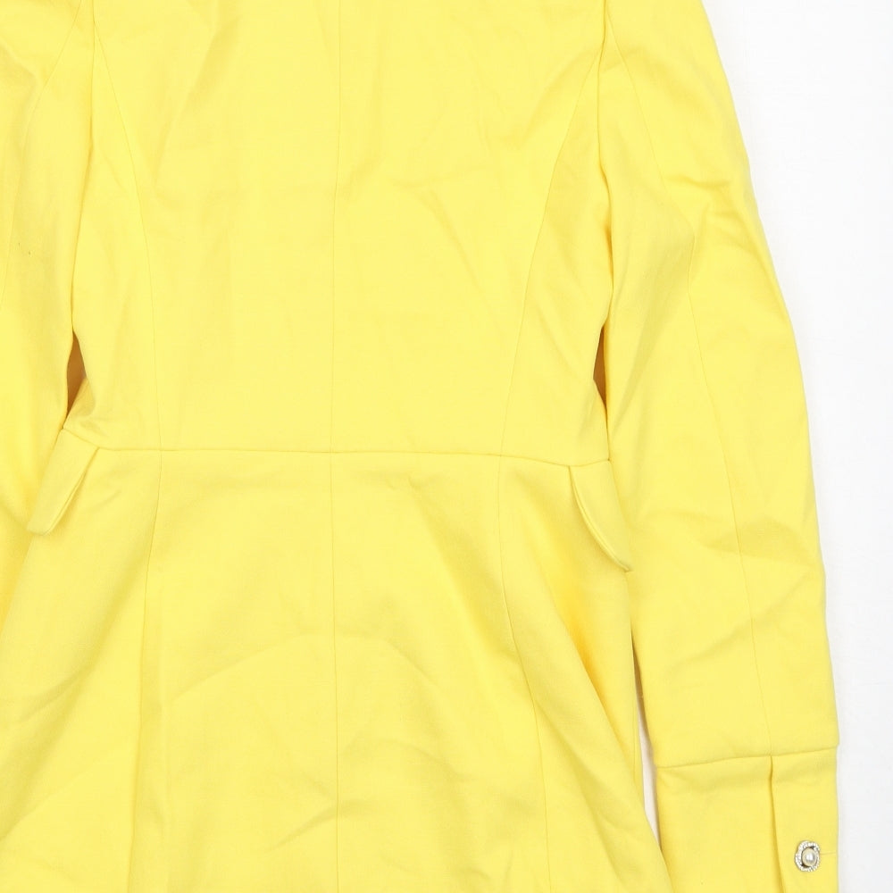 Womens UK Size S Zara Yellow Overcoat