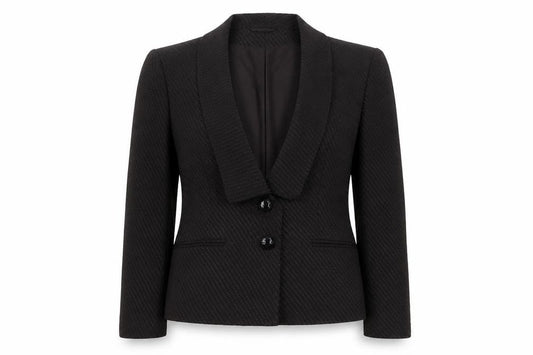 Front view of Kaliko women’s brown acetate jacket suit jacket, size UK 12