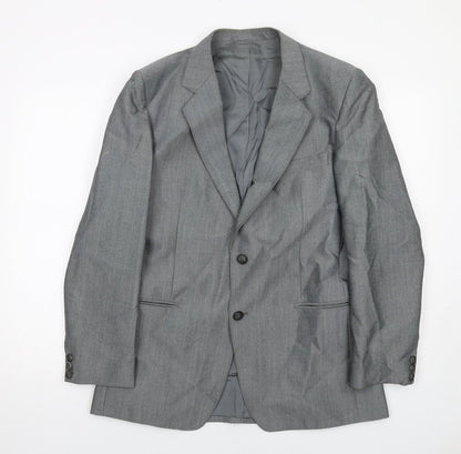 Aquatite Mens Grey Polyester Jacket Suit Jacket Size 40 Regular