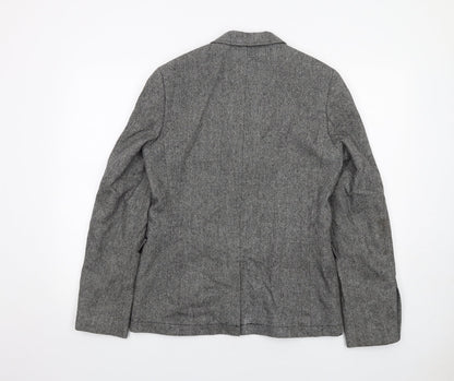 Topman Mens Grey Wool Jacket Blazer Size 38 Regular