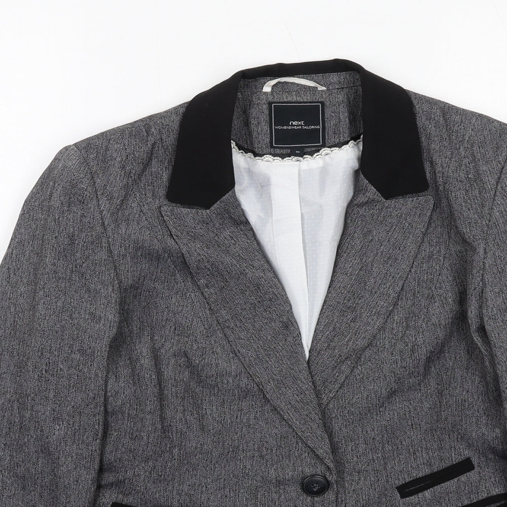 NEXT Womens Grey Polyester Jacket Suit Jacket Size 10
