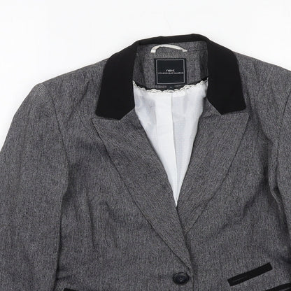 NEXT Womens Grey Polyester Jacket Suit Jacket Size 10