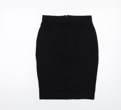 French Connection Womens Black Viscose Bandage Skirt Size 10 Zip