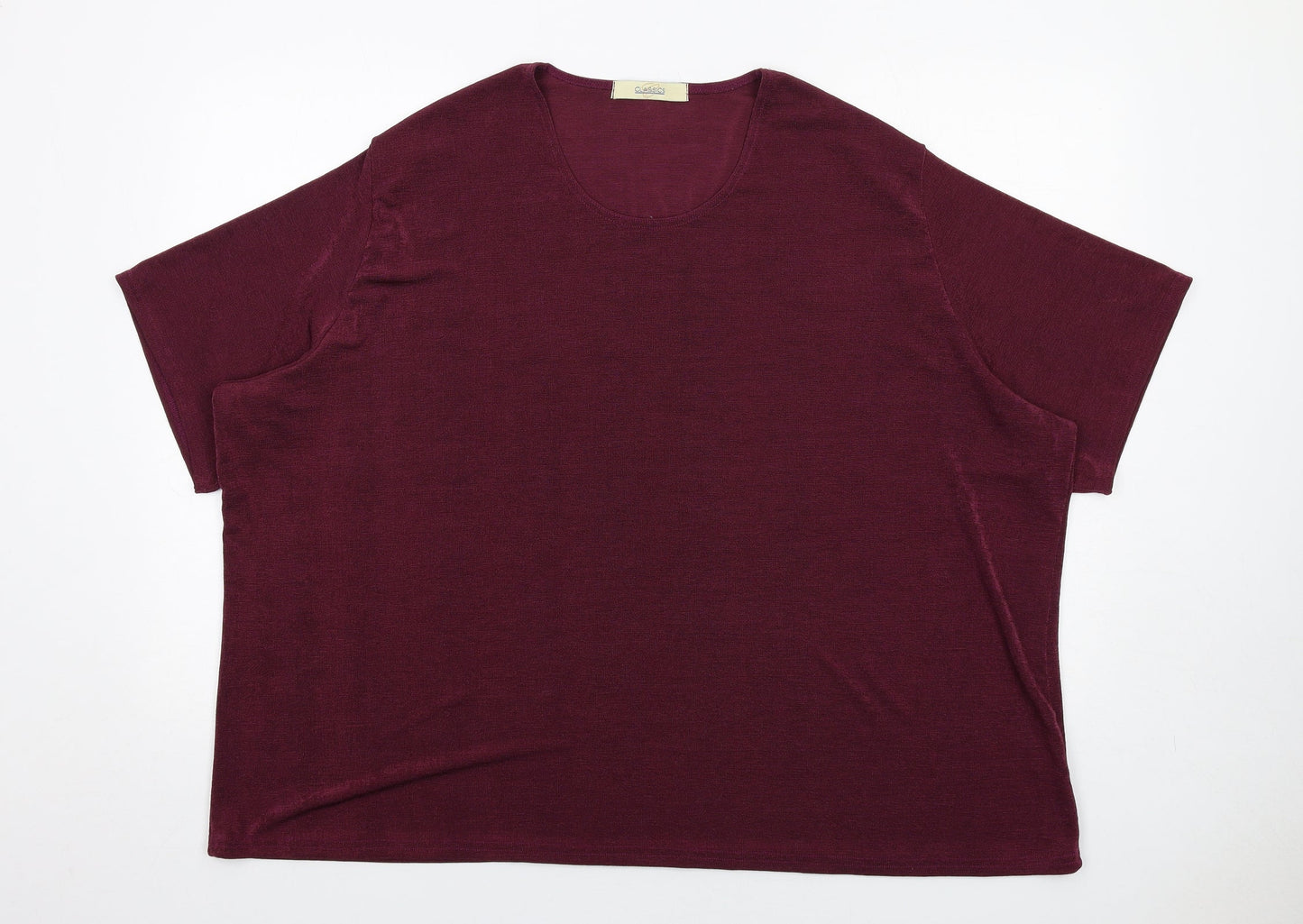 Classics Womens Purple Polyester Basic T-Shirt Size 32 Round Neck