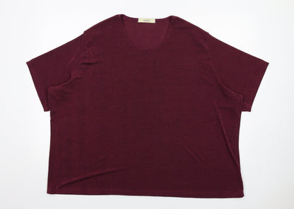 Classics Womens Purple Polyester Basic T-Shirt Size 32 Round Neck