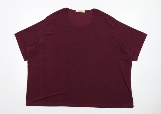 Classics Womens Purple Polyester Basic T-Shirt Size 32 Round Neck