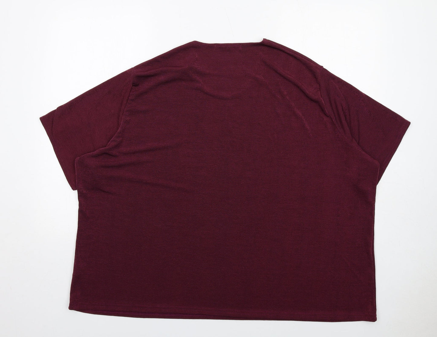 Classics Womens Purple Polyester Basic T-Shirt Size 32 Round Neck