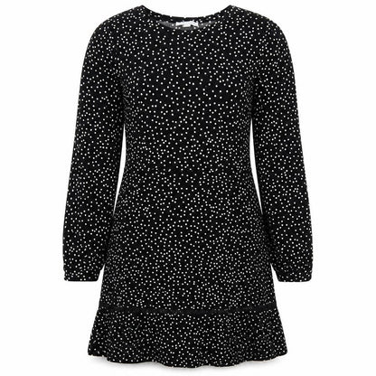 Warehouse Womens Black Polka Dot Polyester A-Line Size 10 Round Neck Pullover