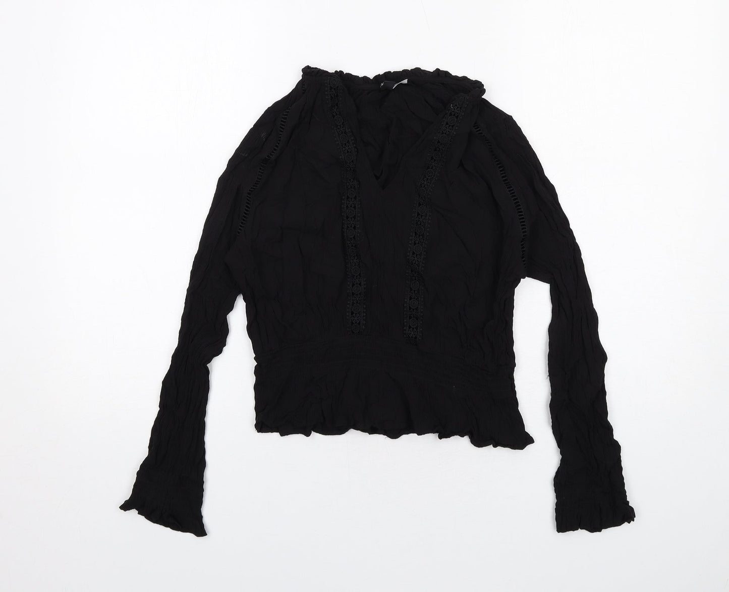 Womens UK Size 12 H&M Black Basic Blouse