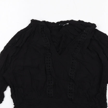 Womens UK Size 12 H&M Black Basic Blouse