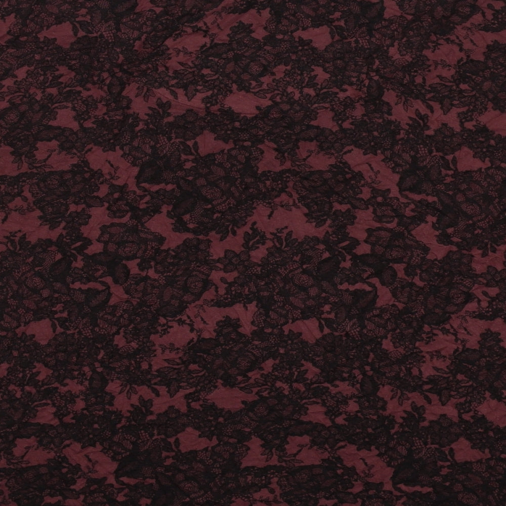 Autograph Womens Red Geometric Viscose Basic T-Shirt Size 18 Round Neck