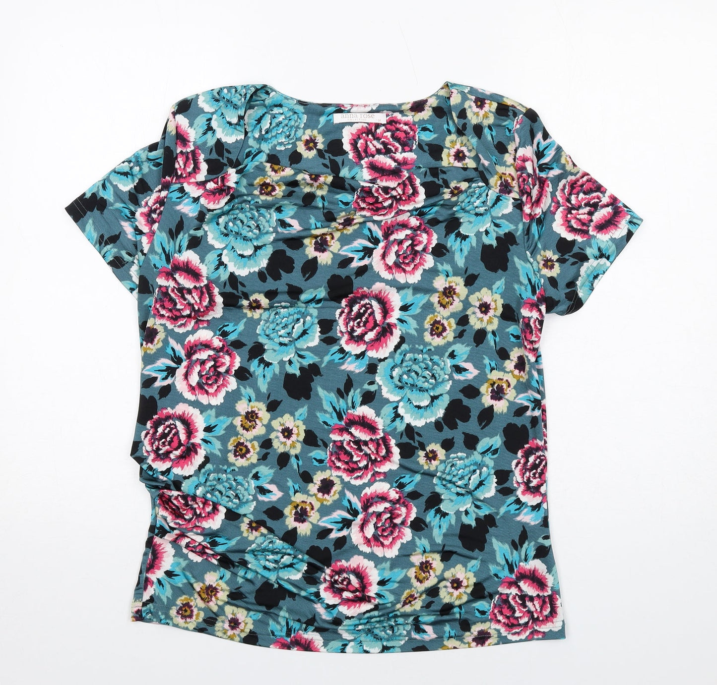 Womens UK Size M Anna Rose Blue Basic T-Shirt