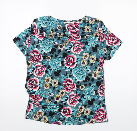 Womens UK Size M Anna Rose Blue Basic T-Shirt