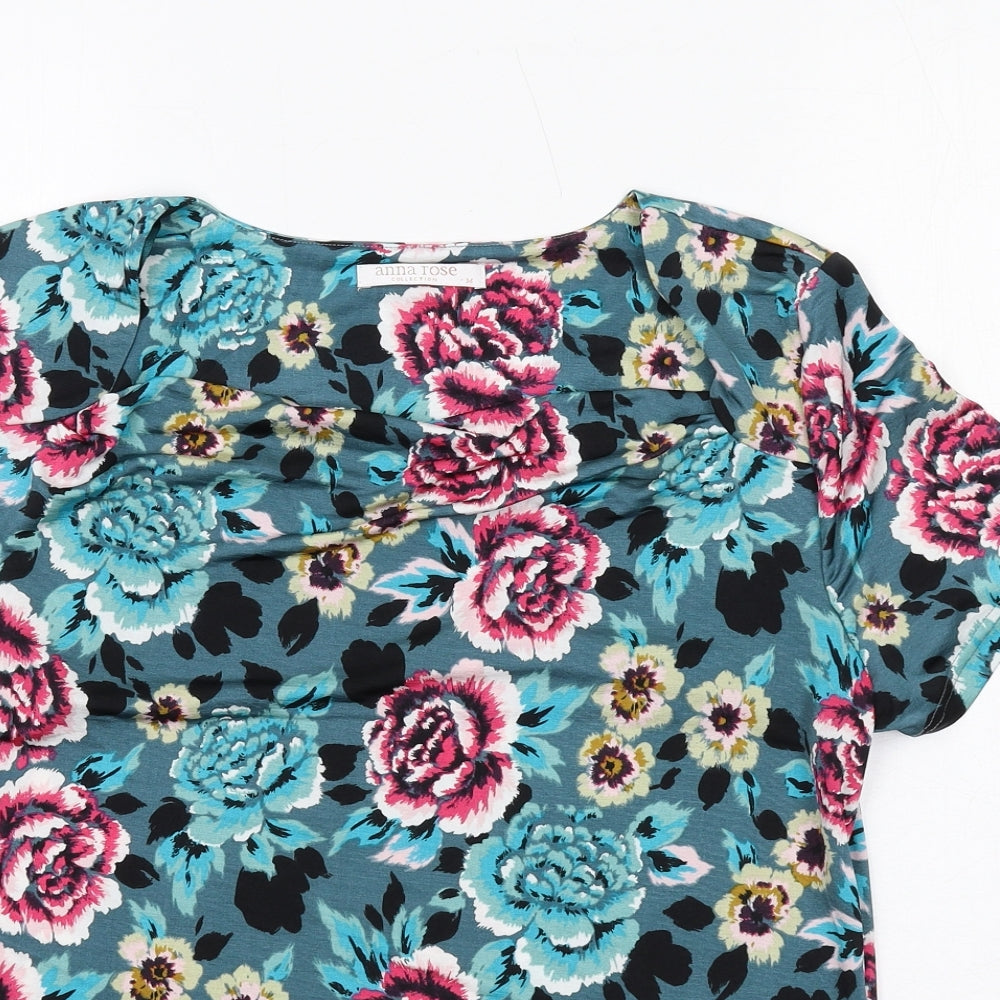 Womens UK Size M Anna Rose Blue Basic T-Shirt
