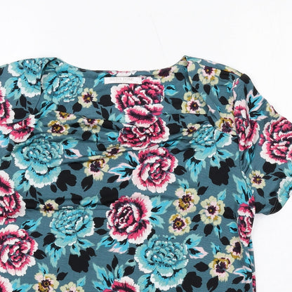 Womens UK Size M Anna Rose Blue Basic T-Shirt