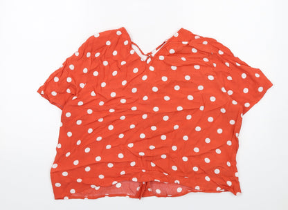 Womens UK Size 18 Warehouse Orange Basic Button-Up