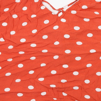 Womens UK Size 18 Warehouse Orange Basic Button-Up