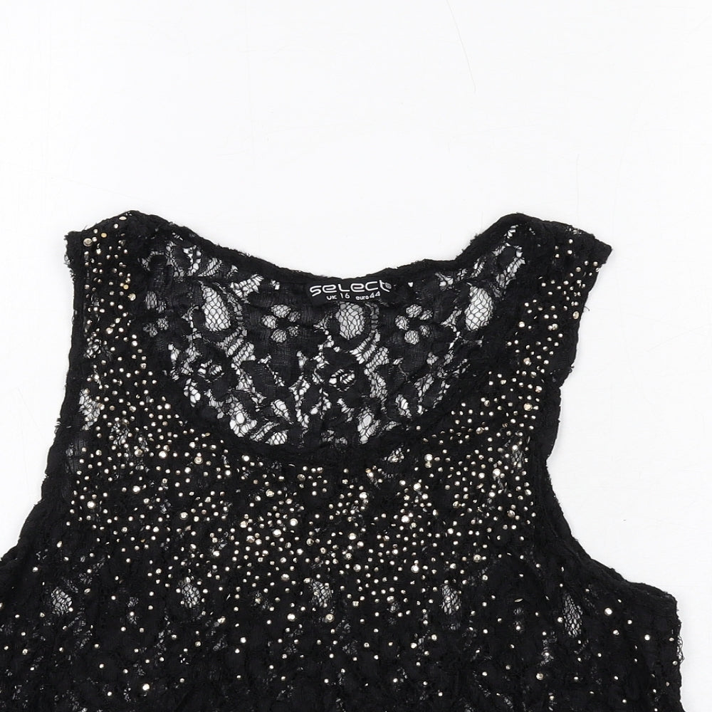 Womens UK Size 16 Select Black Basic Tank
