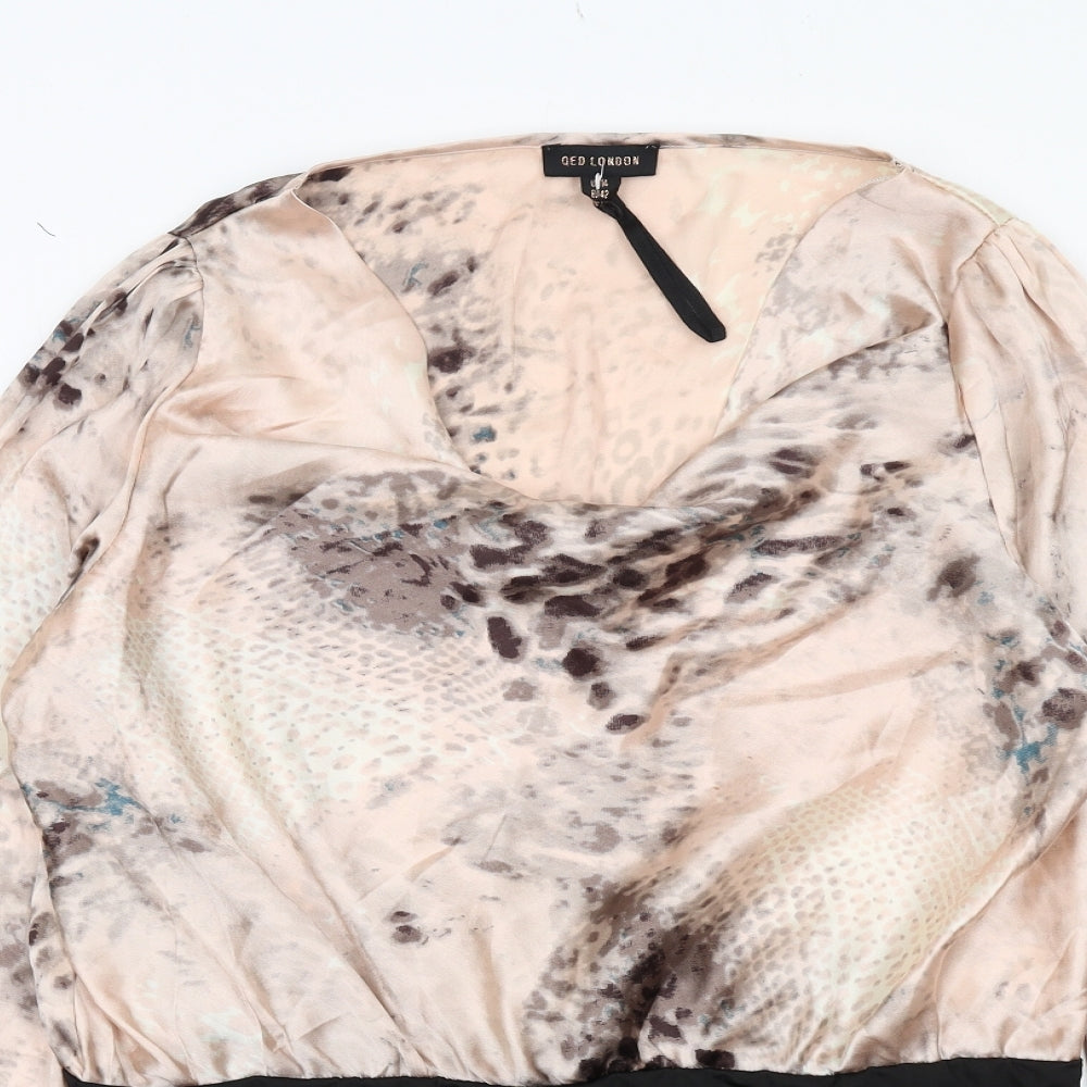 QED London Womens Pink Polyester Bodysuit One-Piece Size 14 Snap