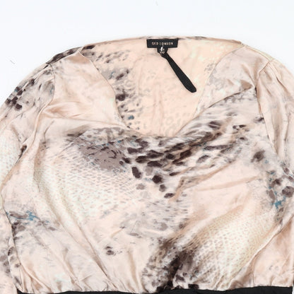 QED London Womens Pink Polyester Bodysuit One-Piece Size 14 Snap