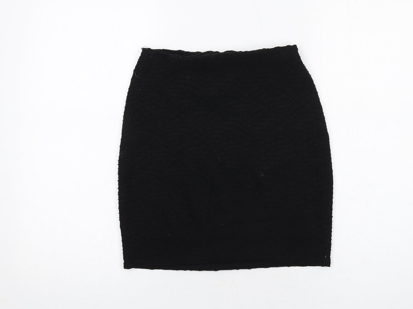Jane Norman Womens Black Geometric Polyester Bandage Skirt Size 8
