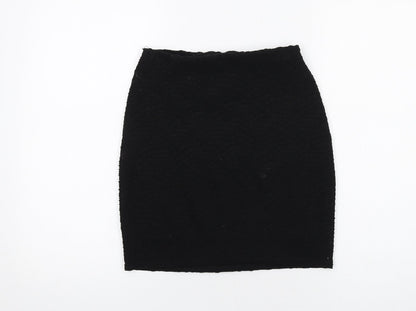 Jane Norman Womens Black Geometric Polyester Bandage Skirt Size 8