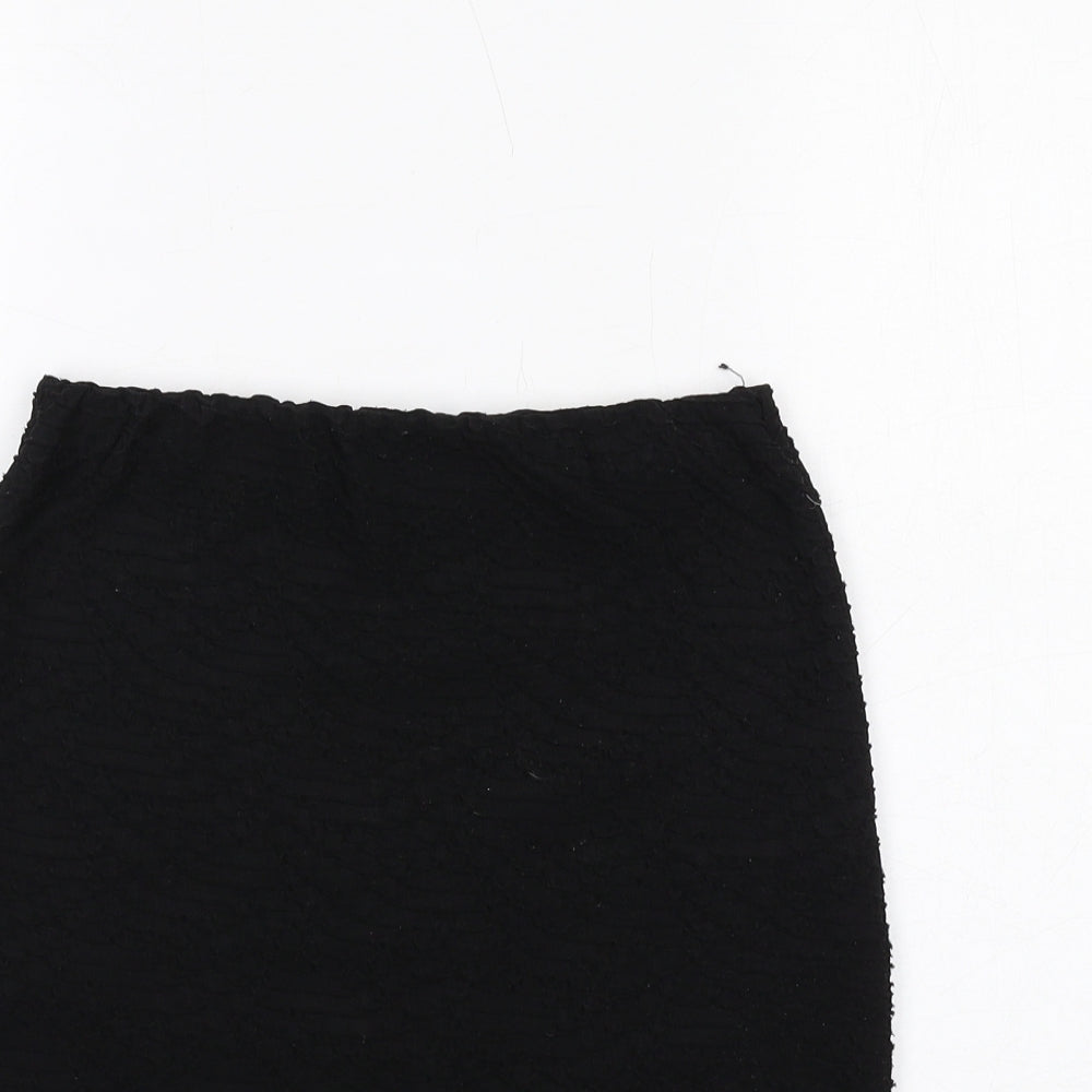 Jane Norman Womens Black Geometric Polyester Bandage Skirt Size 8