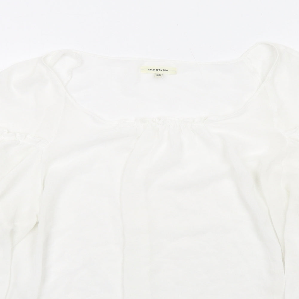 Womens UK Size XL Max Studio White Basic Blouse