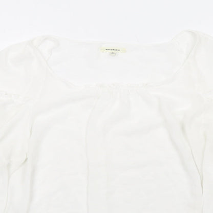 Womens UK Size XL Max Studio White Basic Blouse