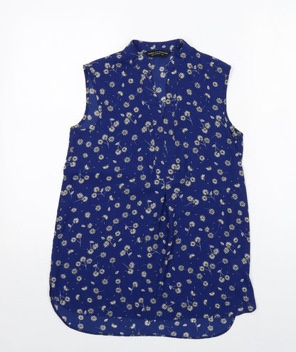 Womens UK Size 6 Dorothy Perkins Blue Basic Blouse