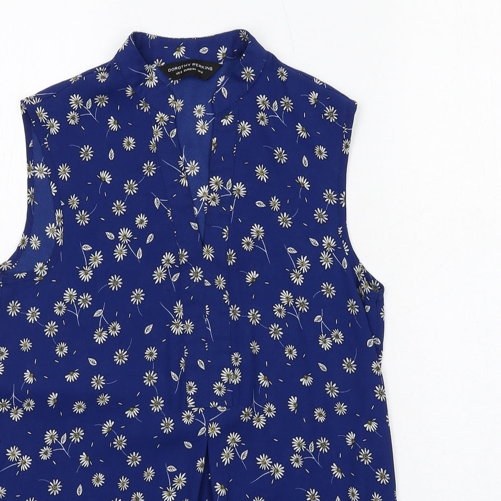 Womens UK Size 6 Dorothy Perkins Blue Basic Blouse