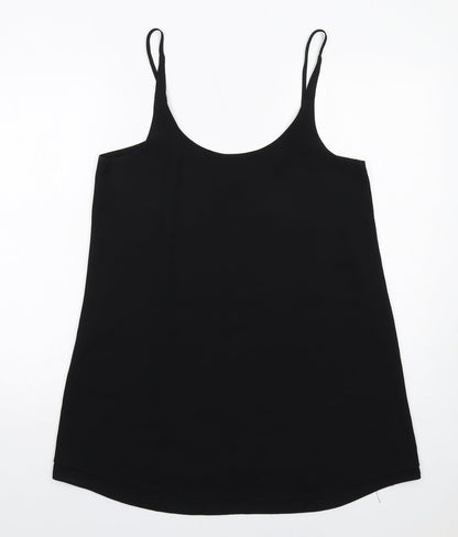 Miss Selfridge Womens Black Polyester Basic Tank Size 12 Round Neck
