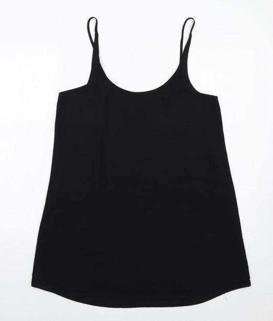 Miss Selfridge Womens Black Polyester Basic Tank Size 12 Round Neck