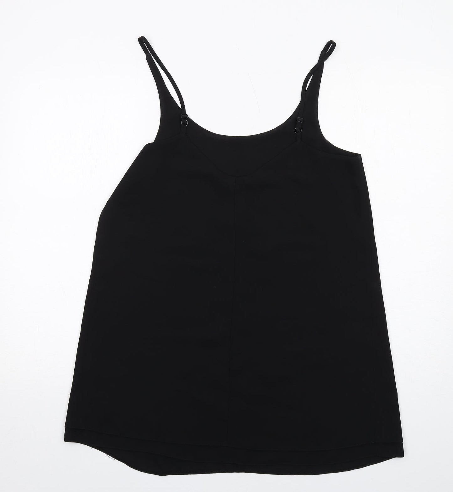 Miss Selfridge Womens Black Polyester Basic Tank Size 12 Round Neck